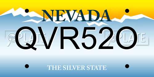 QVR52O Nevada License Plate