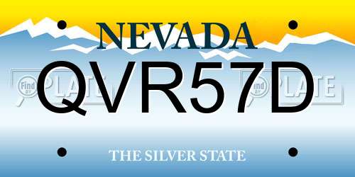 QVR57D Nevada License Plate