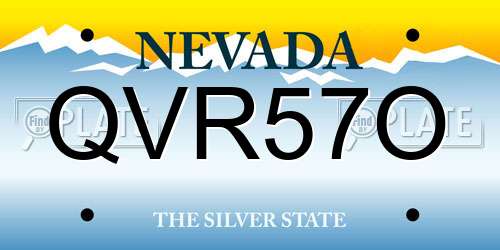 QVR57O Nevada License Plate