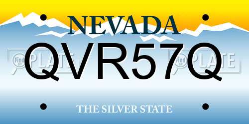 QVR57Q Nevada License Plate