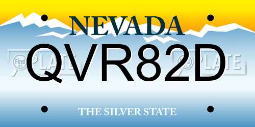QVR82D Nevada License Plate