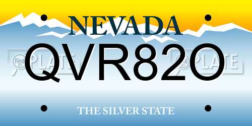 QVR82O Nevada License Plate
