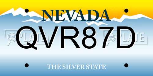 QVR87D Nevada License Plate