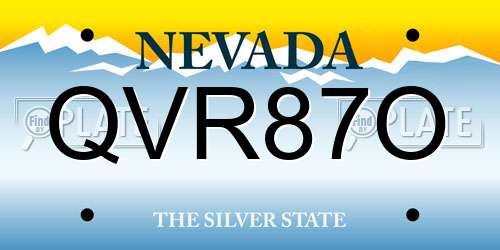 QVR87O Nevada License Plate