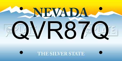 QVR87Q Nevada License Plate