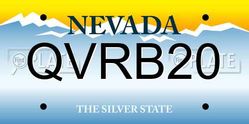 QVRB20 Nevada License Plate