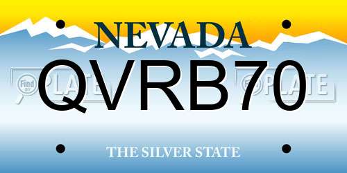 QVRB70 Nevada License Plate