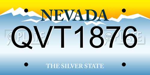 QVT1876 Nevada License Plate