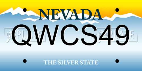 QWCS49 Nevada License Plate
