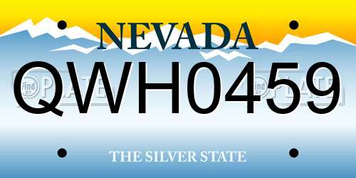 QWH0459 Nevada License Plate