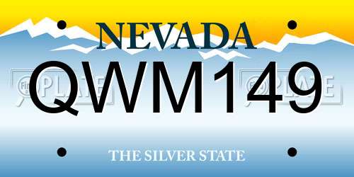 QWM149 Nevada License Plate