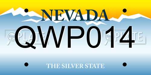 QWP014 Nevada License Plate