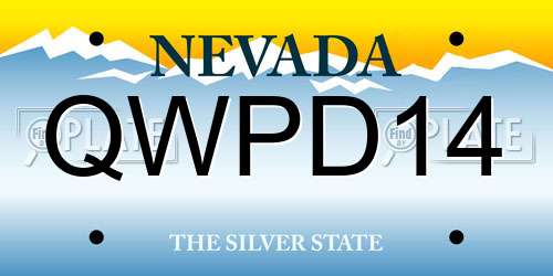 QWPD14 Nevada License Plate