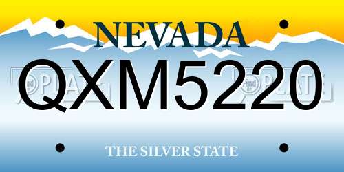 QXM5220 Nevada License Plate