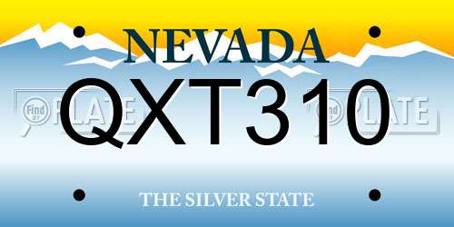 QXT310 Nevada License Plate