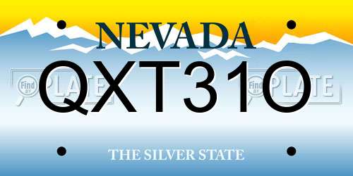 QXT31O Nevada License Plate