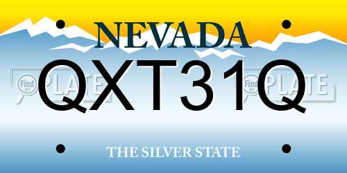 QXT31Q Nevada License Plate