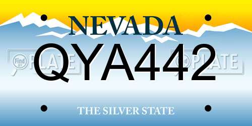 QYA442 Nevada License Plate