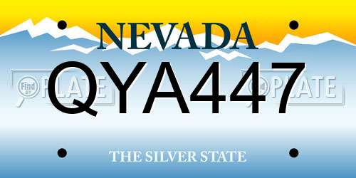 QYA447 Nevada License Plate