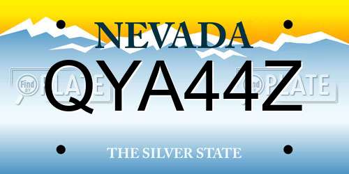 QYA44Z Nevada License Plate