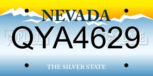 QYA4629 Nevada License Plate