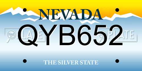 QYB652 Nevada License Plate