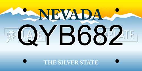 QYB682 Nevada License Plate
