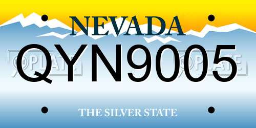 QYN9005 Nevada License Plate