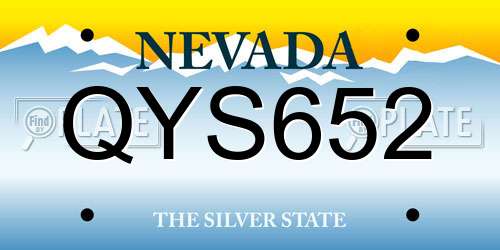 QYS652 Nevada License Plate