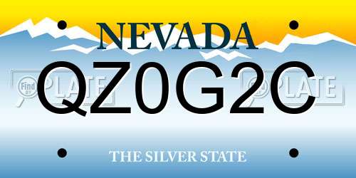 QZ0G2C Nevada License Plate
