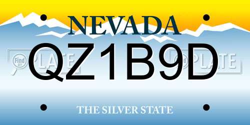 QZ1B9D Nevada License Plate