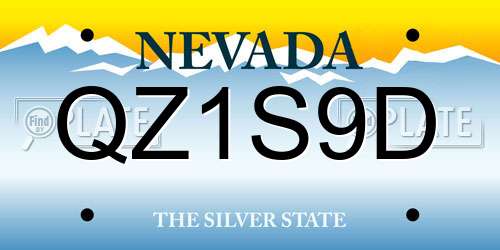 QZ1S9D Nevada License Plate