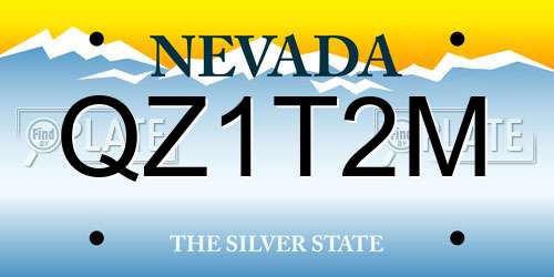 QZ1T2M Nevada License Plate