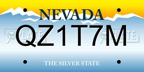 QZ1T7M Nevada License Plate