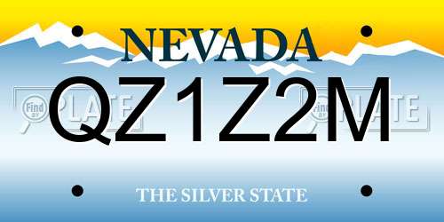 QZ1Z2M Nevada License Plate
