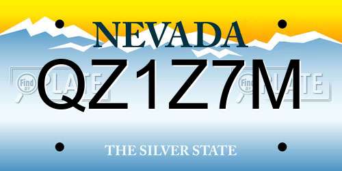QZ1Z7M Nevada License Plate