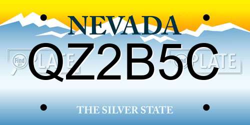 QZ2B5C Nevada License Plate