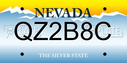 QZ2B8C Nevada License Plate