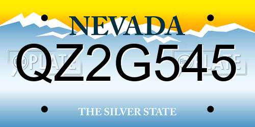 QZ2G545 Nevada License Plate