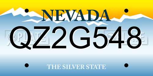 QZ2G548 Nevada License Plate