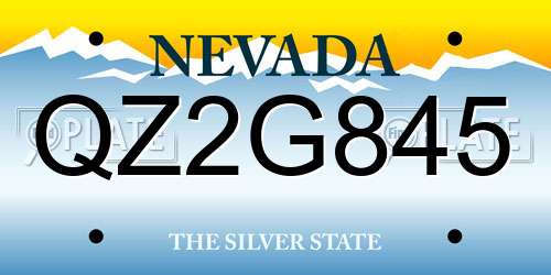 QZ2G845 Nevada License Plate