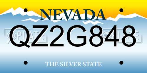 QZ2G848 Nevada License Plate