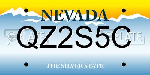 QZ2S5C Nevada License Plate
