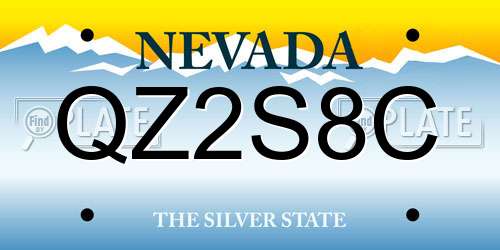 QZ2S8C Nevada License Plate