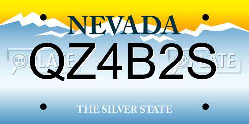 QZ4B2S Nevada License Plate