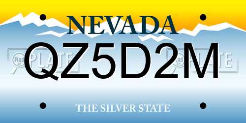 QZ5D2M Nevada License Plate