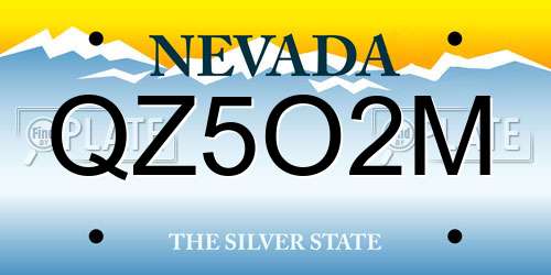 QZ5O2M Nevada License Plate