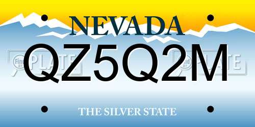 QZ5Q2M Nevada License Plate