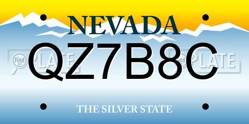 QZ7B8C Nevada License Plate