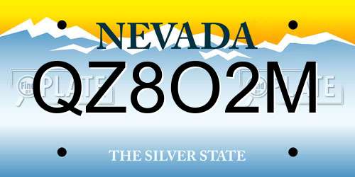 QZ8O2M Nevada License Plate